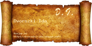 Dvorszki Ida névjegykártya